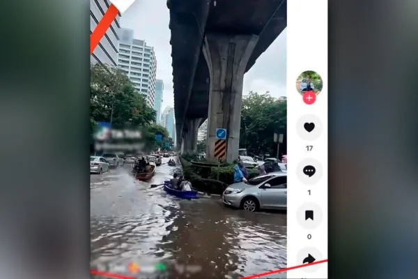 Видео с лодкой на затопленной улице Бангкока оказалось сгенерировано ИИ